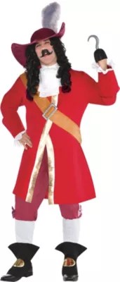 Captain Hook Halloween Costume for Men, Peter Pan, Plus Size eBay