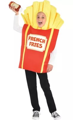 Kids Side of Fries Halloween Costume Simple Tunic Red French Fry Box