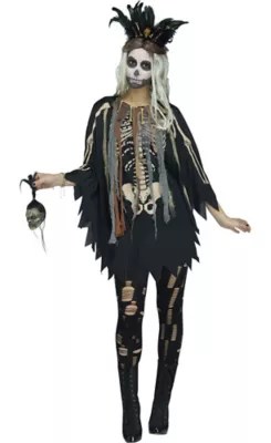 Witch Doctor Poncho for Women, Halloween Costume Accessories, One Size