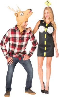 Deer in Headlights Cliché Couples Halloween Costume Adults Standard