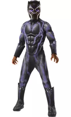 LightUp Black Panther Jumpsuit Halloween Costume for Boys Medium with