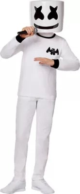 DJ Marshmello Halloween Costume for Kids, Includes TShirt and Mask eBay