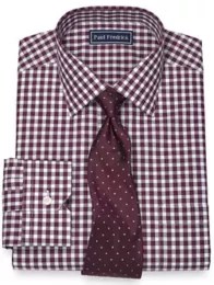 100 Cotton Gingham Spread Collar Dress Shirt Paul Fredrick
