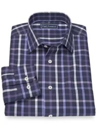 100 Cotton Check Jermyn Street Collar Sport Shirt Paul Fredrick