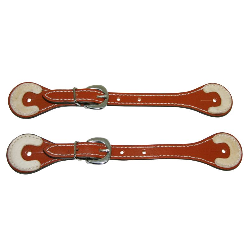 Western Rawhide Tooled Straight Spur Straps