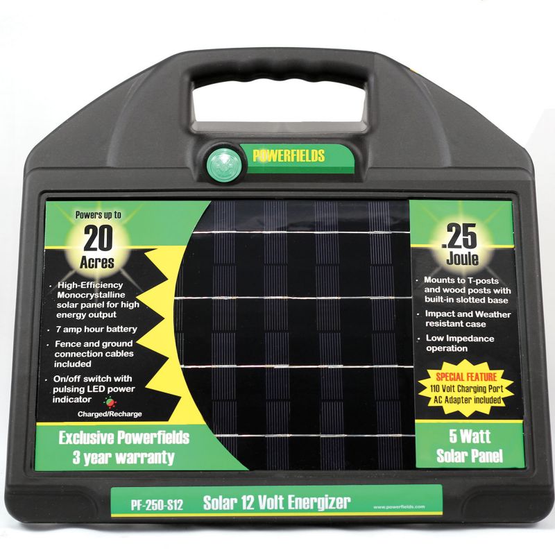 Powerfields 12V 20 Acre Solar Energizer .25 Joules