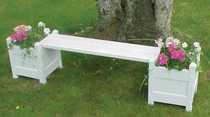 Vinyl Planter Bench with Planters - Garden.com (300 x 300 Pixel)