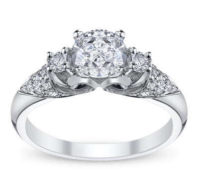 PreOwned Scott Kay 14K White Gold Engagement Ring Setting