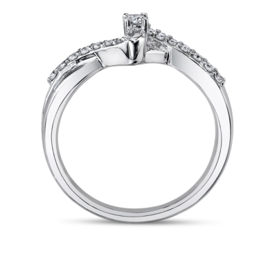 10K White Gold Diamond Promise Ring 1/6 Carat Total Weight