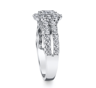 Candlelight 14K White Gold Diamond Engagement Ring Setting 2 Cttw.