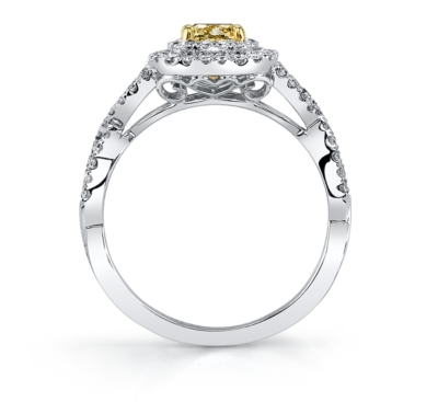 Candlelight 18K White and Yellow Gold Yellow Diamond Engagement Ring 7/