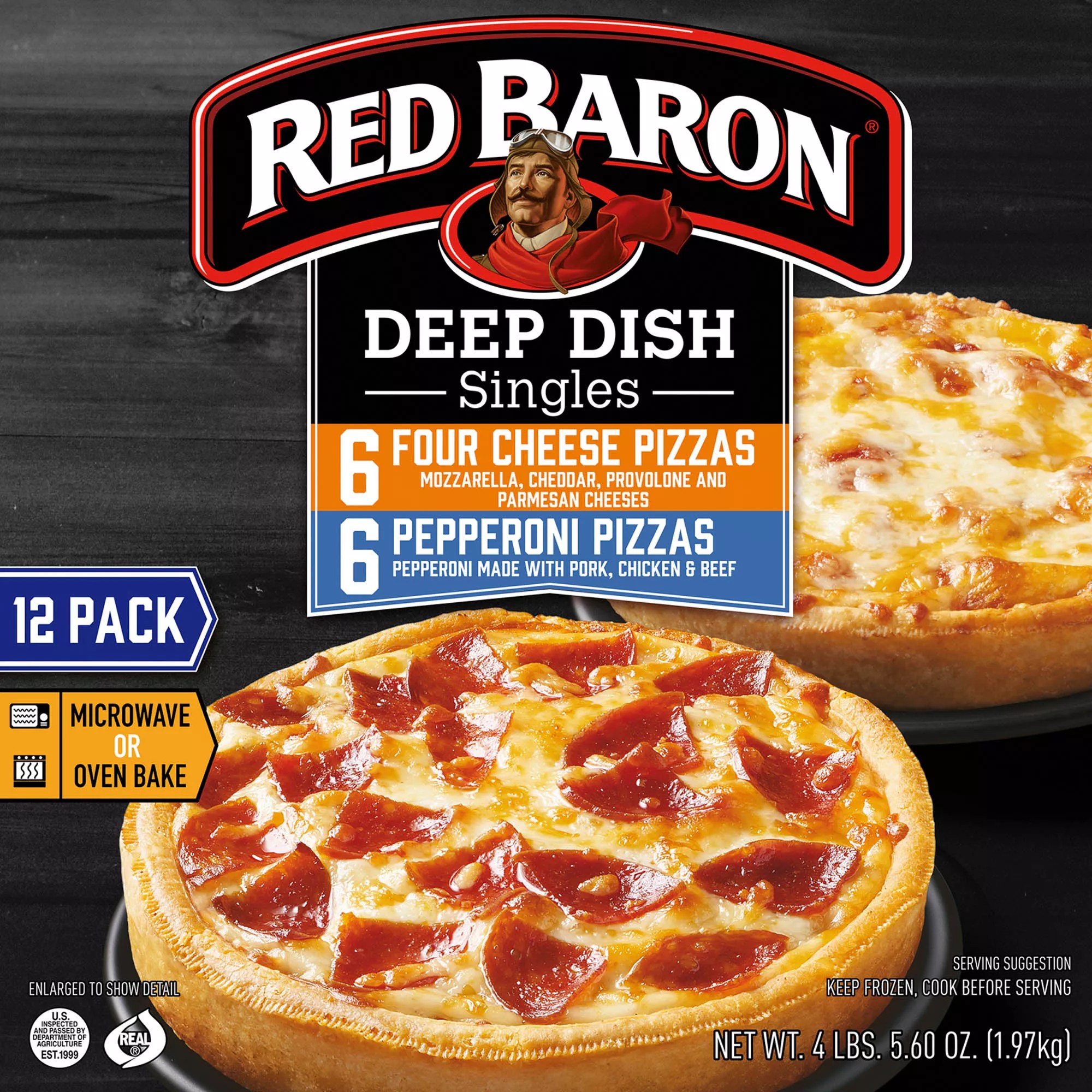 Red Baron Singles Deep Dish 12 ct. Pizza Variety BJs WholeSale Club