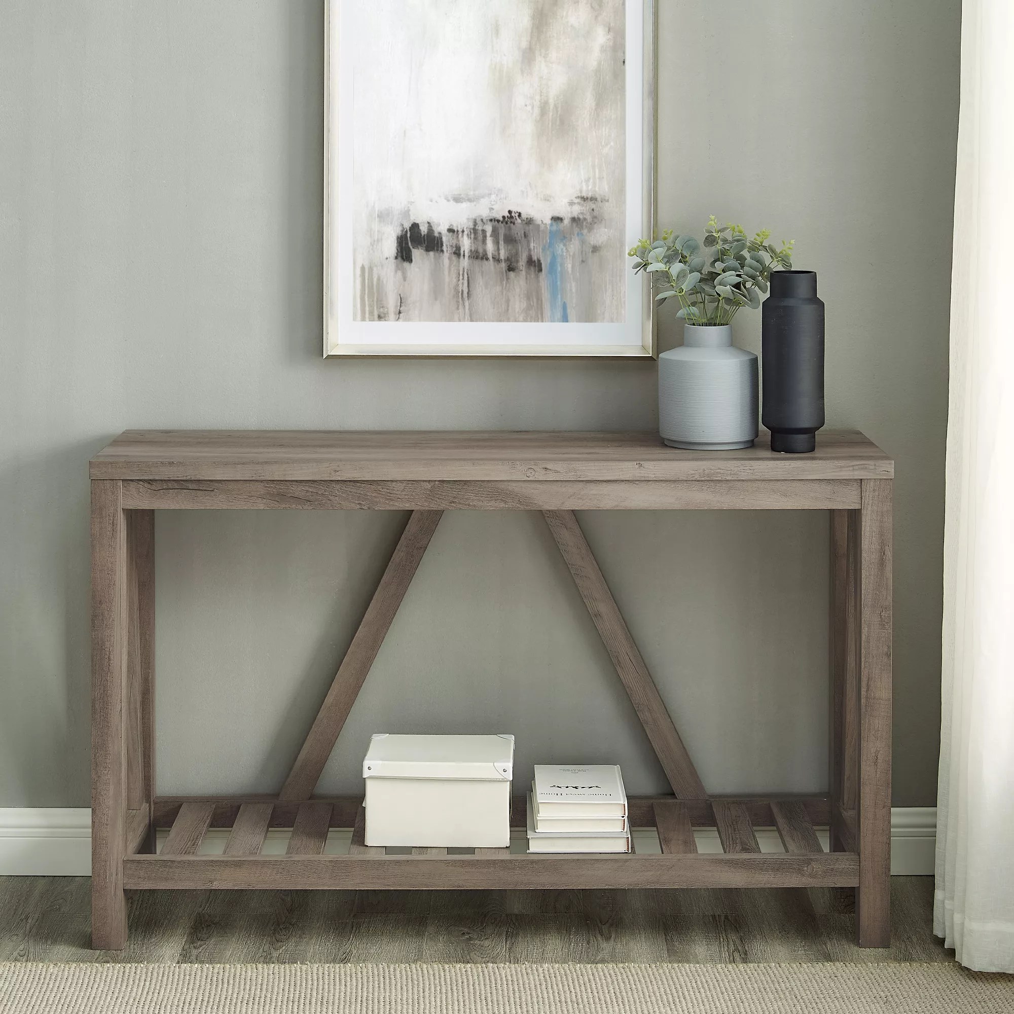 Gray Wood Sofa Table Baci Living Room