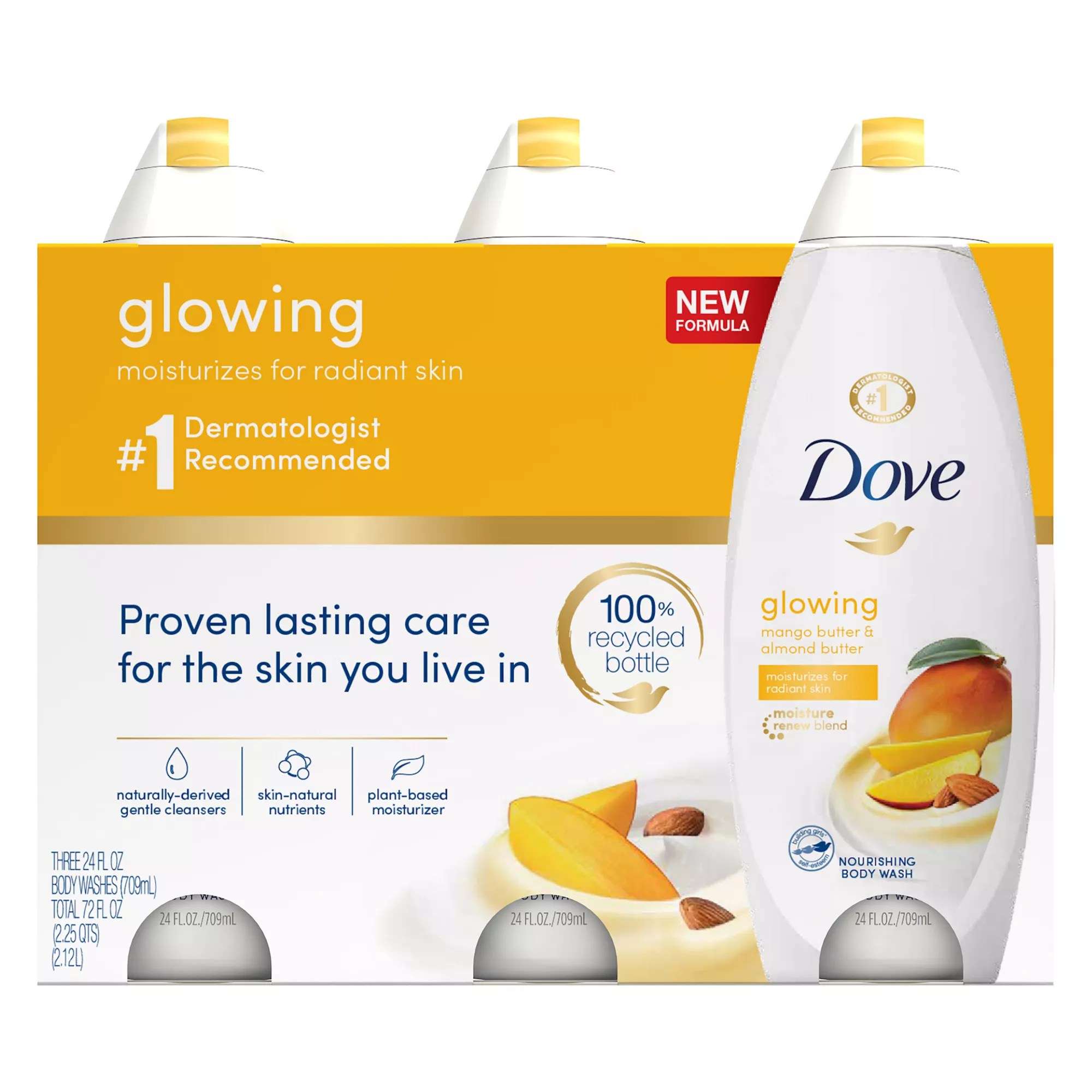 Dove Glowing Body Wash Moisturizes for Radiant Skin Mango Butter and