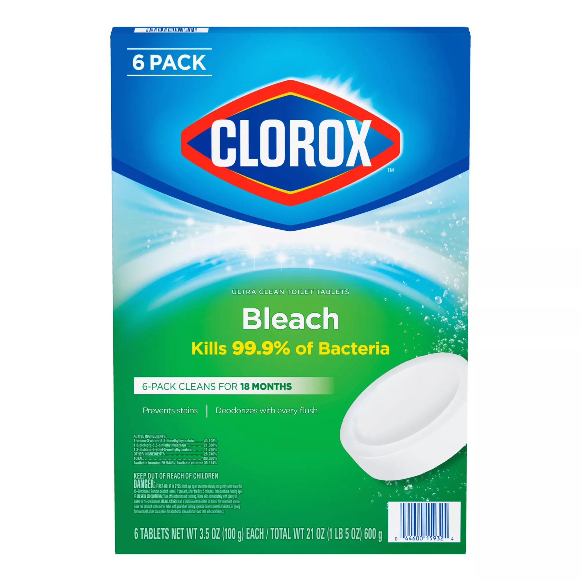 Clorox Automatic Toilet Bowl Cleaner Tablets with Bleach. 6 ct./3.5 oz