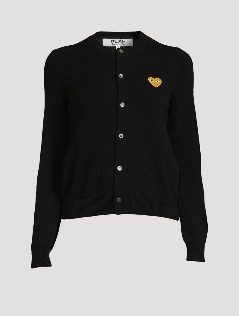 COMME DES GARÇONS PLAY Wool Gold Heart Cardigan Holt Renfrew Canada