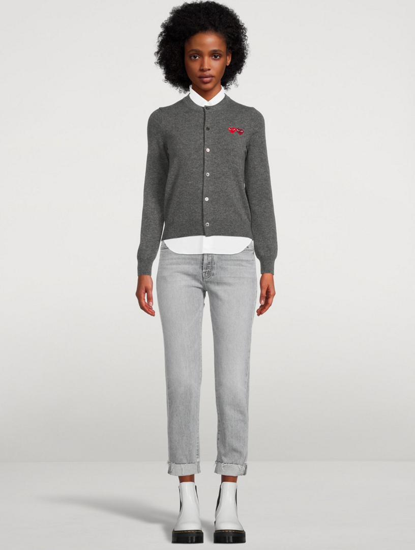 COMME DES GARÇONS PLAY Wool Double Heart Cardigan Holt Renfrew Canada