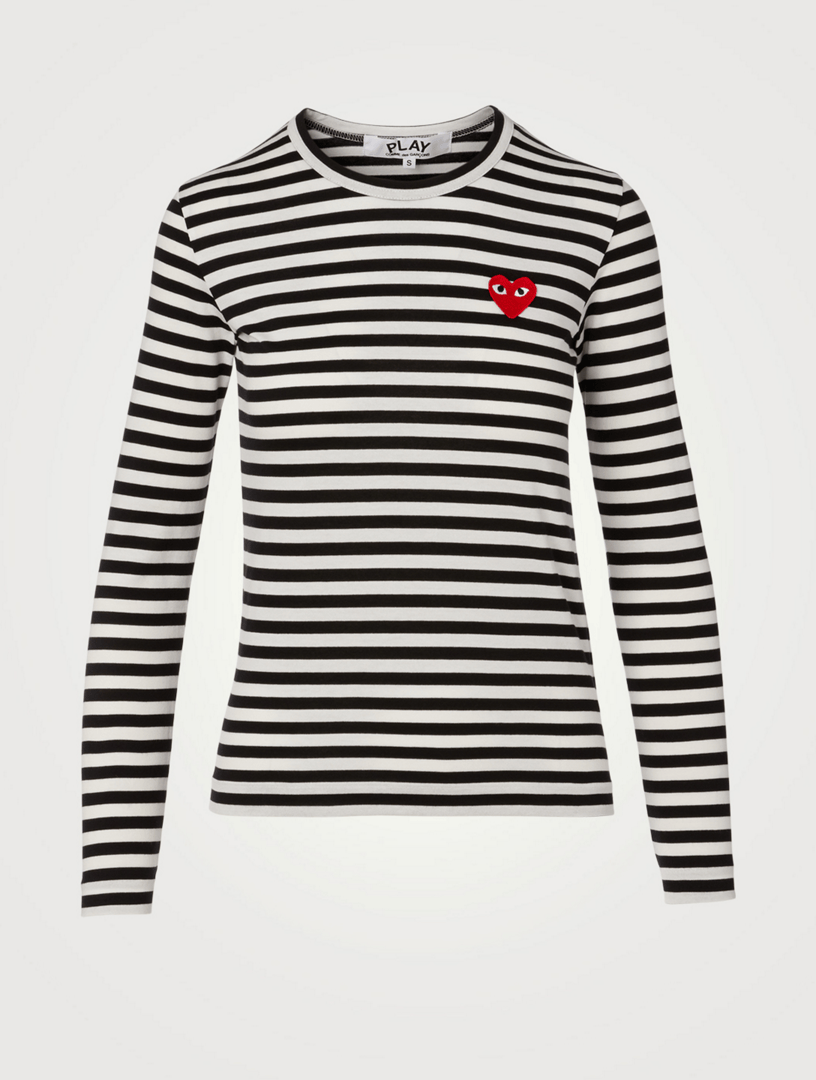 COMME DES GARÇONS PLAY Heart LongSleeve TShirt In Stripe Holt