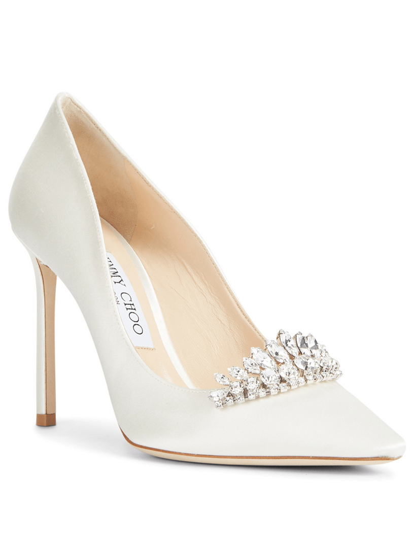 JIMMY CHOO Romy 100 Satin Pumps With Crystals Holt Renfrew Canada