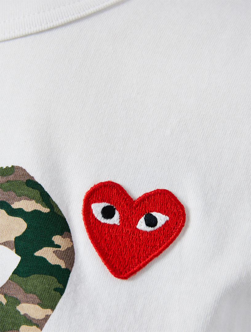 COMME DES GARÇONS PLAY Double Camo Heart TShirt Holt Renfrew