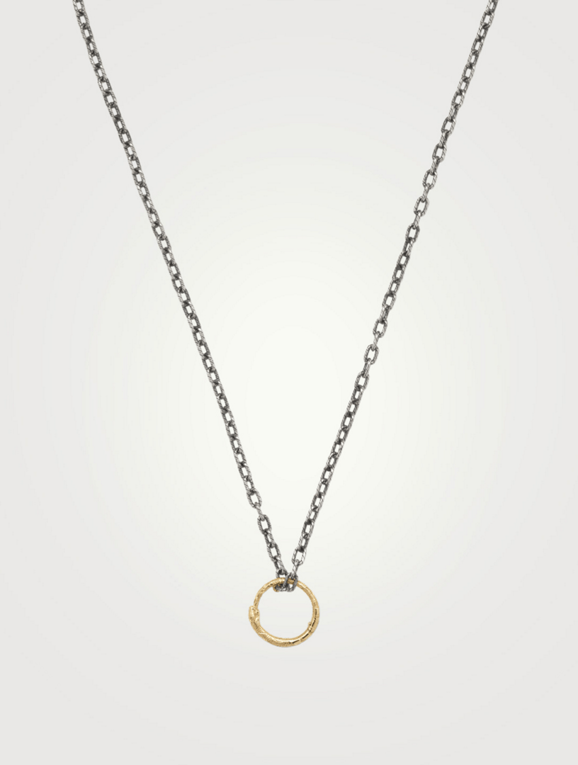 GUCCI 18K Gold And Silver Snake Ring Pendant Necklace Holt Renfrew Canada