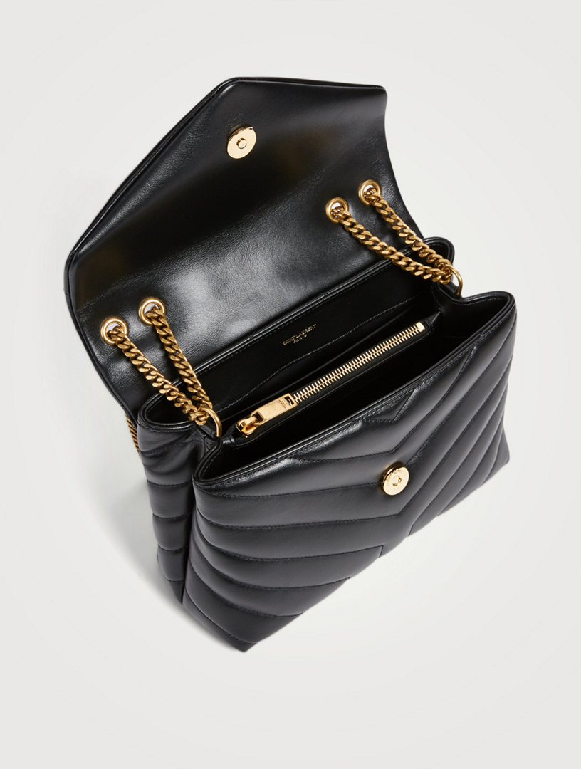 SAINT LAURENT Small Loulou YSL Monogram Leather Chain Bag Holt