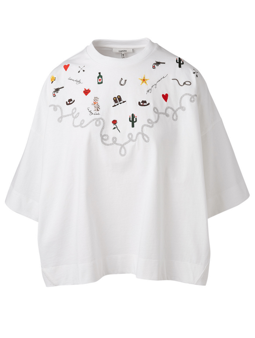GANNI Riverside Embroidered TShirt Holt Renfrew Canada