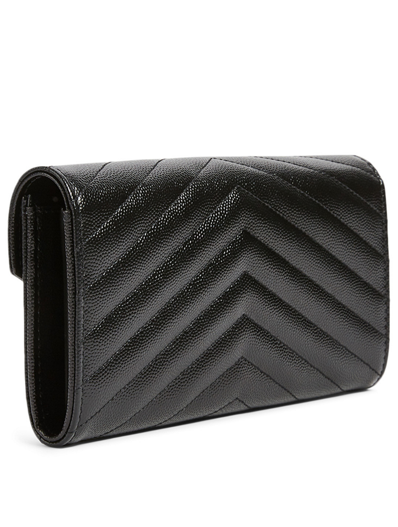 SAINT LAURENT Large YSL Monogram Leather Flap Wallet Holt Renfrew Canada