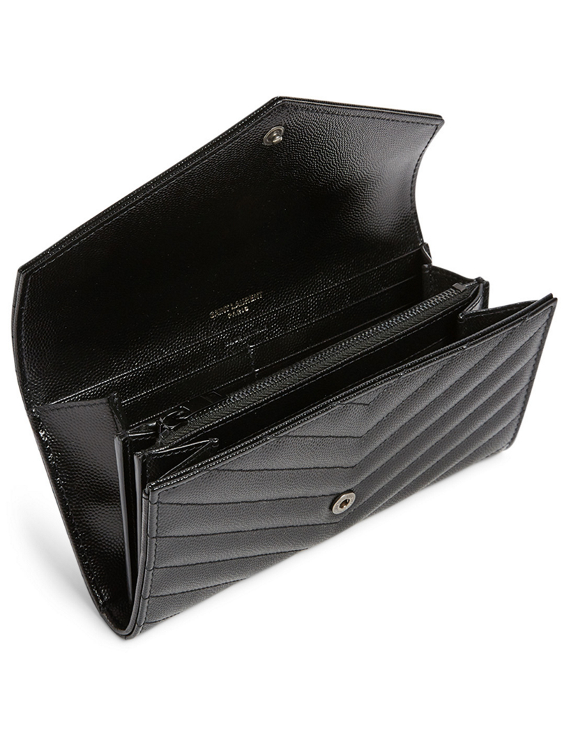 SAINT LAURENT Large YSL Monogram Leather Flap Wallet Holt Renfrew Canada