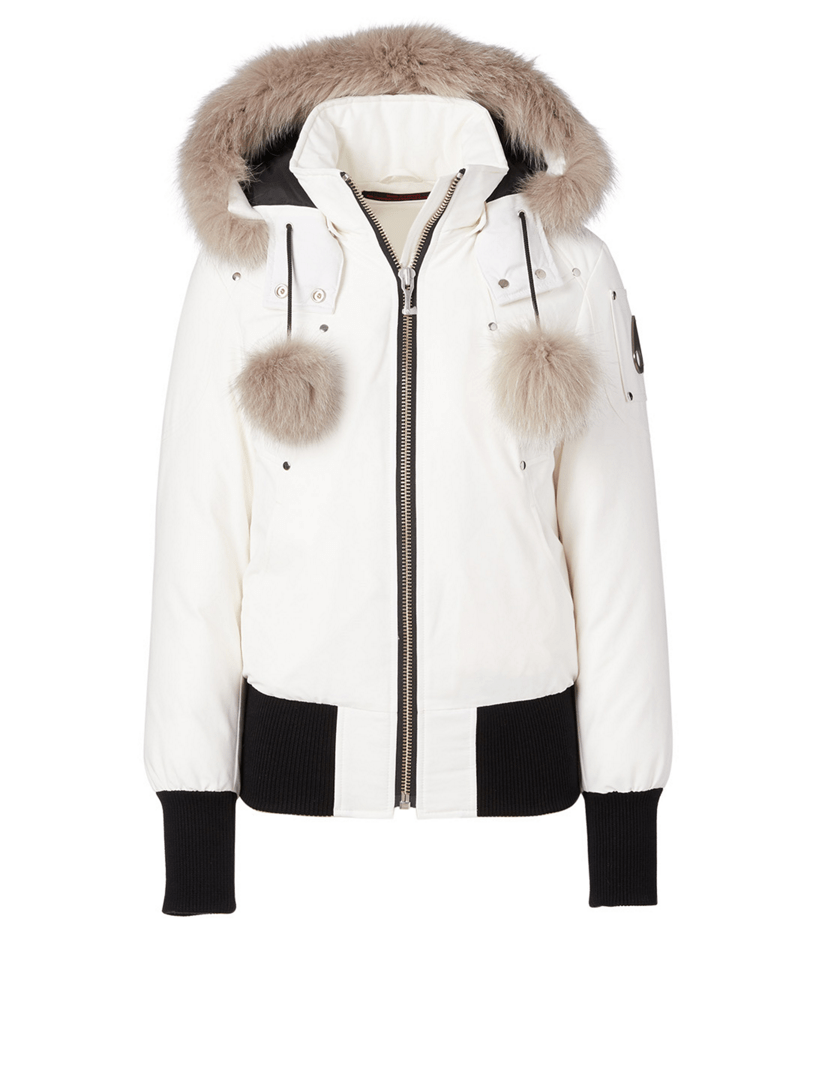MOOSE KNUCKLES Debbie Down Bomber Jacket With Fur Hood Holt Renfrew