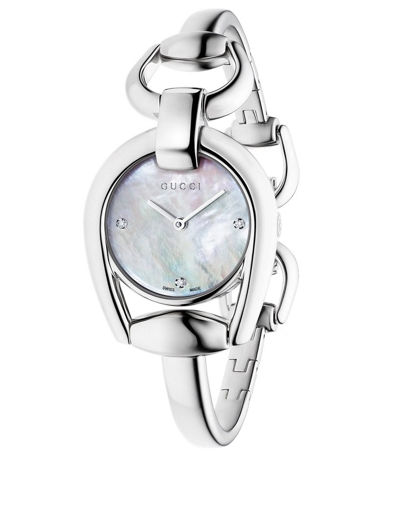 GUCCI Horsebit Goldtone Bracelet Watch With Diamonds Holt Renfrew Canada