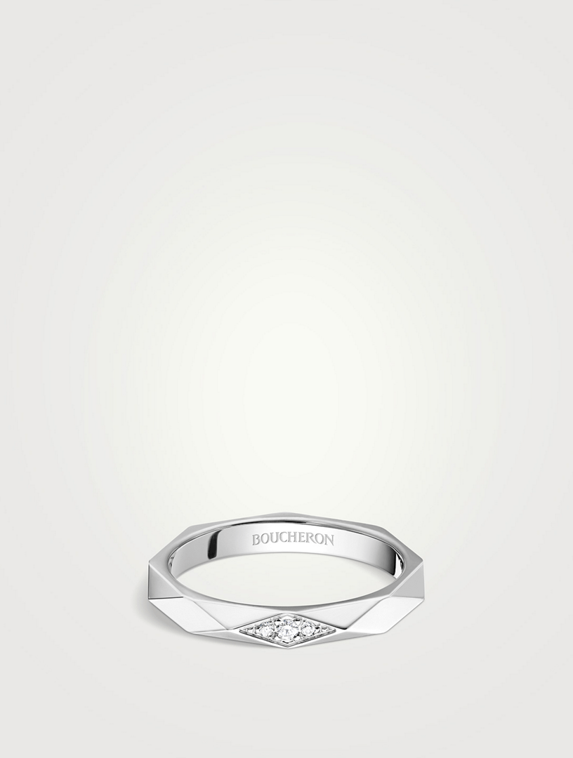 BOUCHERON Facette Platinum Wedding Band With Diamonds Holt Renfrew Canada