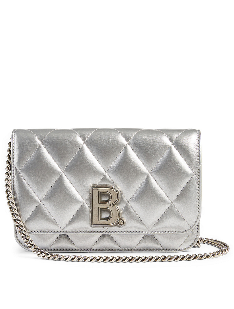 BALENCIAGA B. Metallic Leather Wallet Chain Bag Holt Renfrew Canada