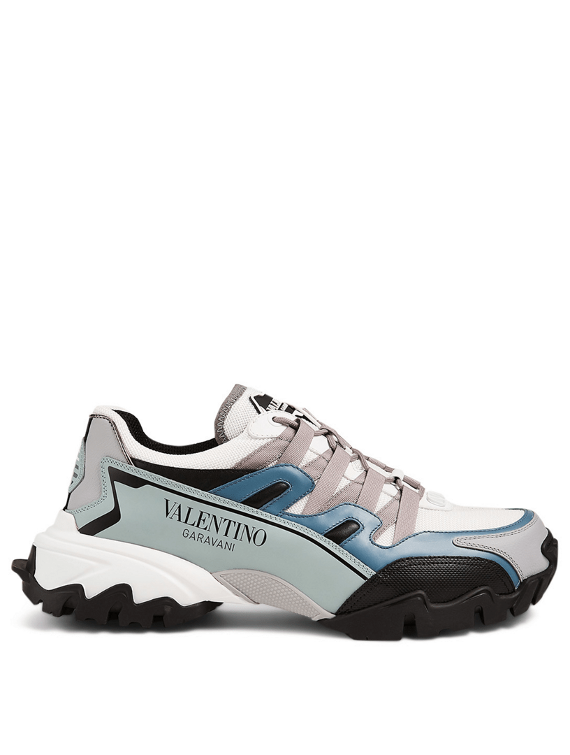 VALENTINO GARAVANI Climber Leather and Fabric Sneakers Holt Renfrew