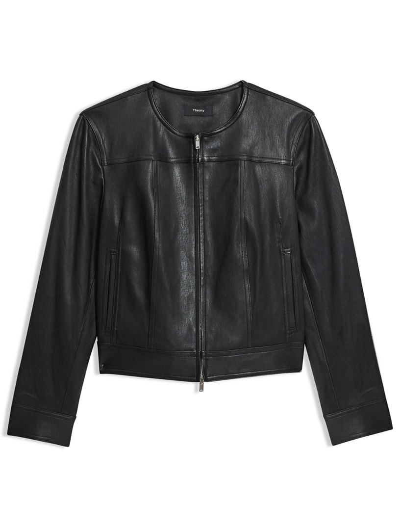 THEORY Leather Stretch Moto Jacket Holt Renfrew Canada