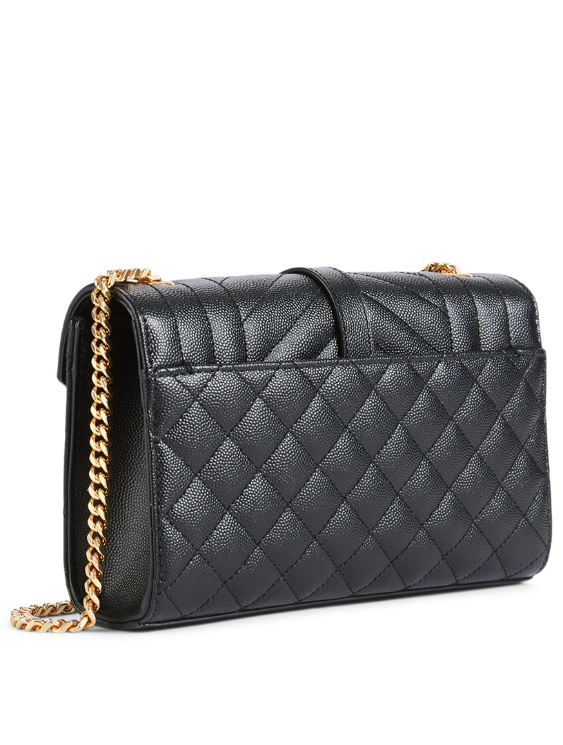 SAINT LAURENT Small Envelope YSL Monogram Leather Chain Bag Holt
