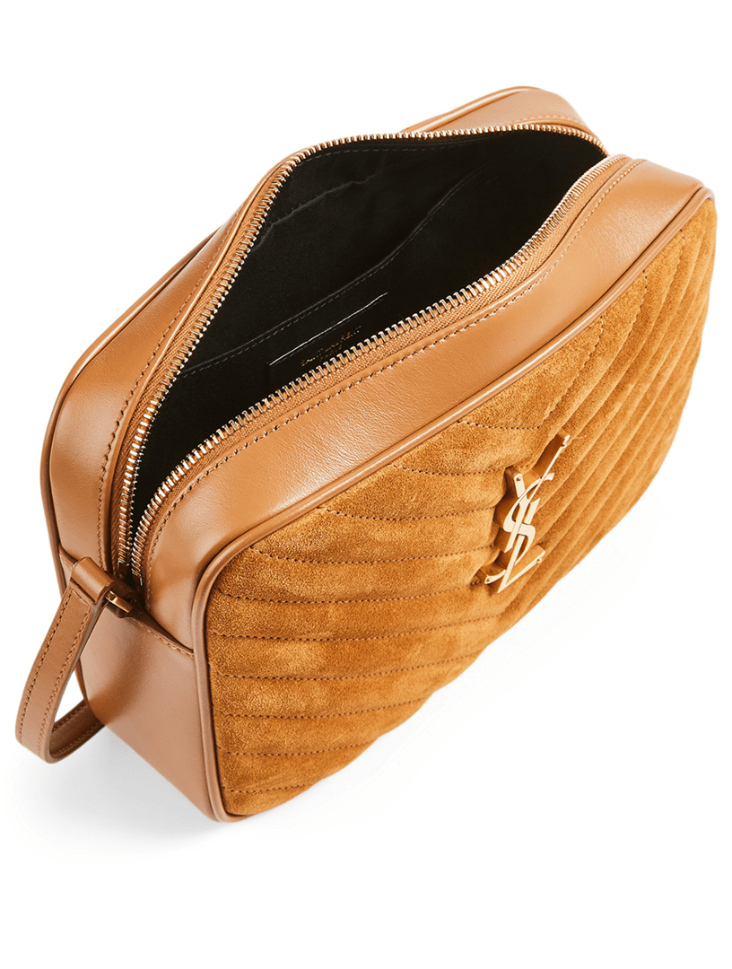 SAINT LAURENT Medium Lou YSL Monogram Suede And Leather Camera Bag