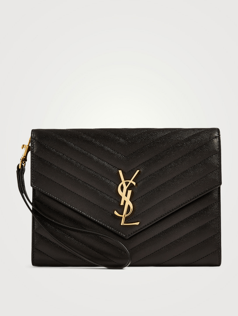 SAINT LAURENT YSL Monogram Leather Wristlet Pouch Holt Renfrew Canada