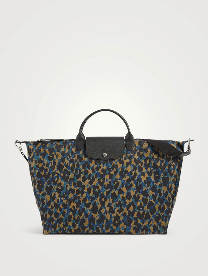 LONGCHAMP Large Le Pliage Panthere Travel Bag In Leopard Print Holt