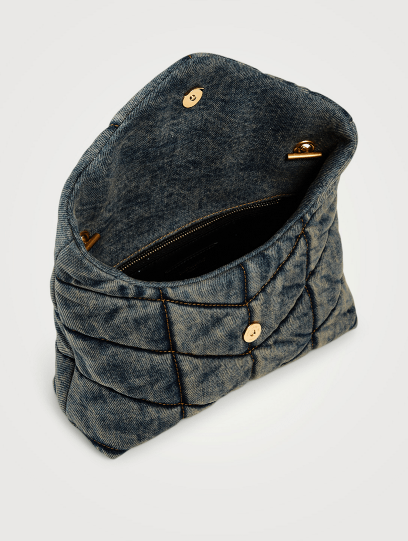 SAINT LAURENT Toy Loulou Puffer YSL Monogram Denim Bag Holt Renfrew Canada