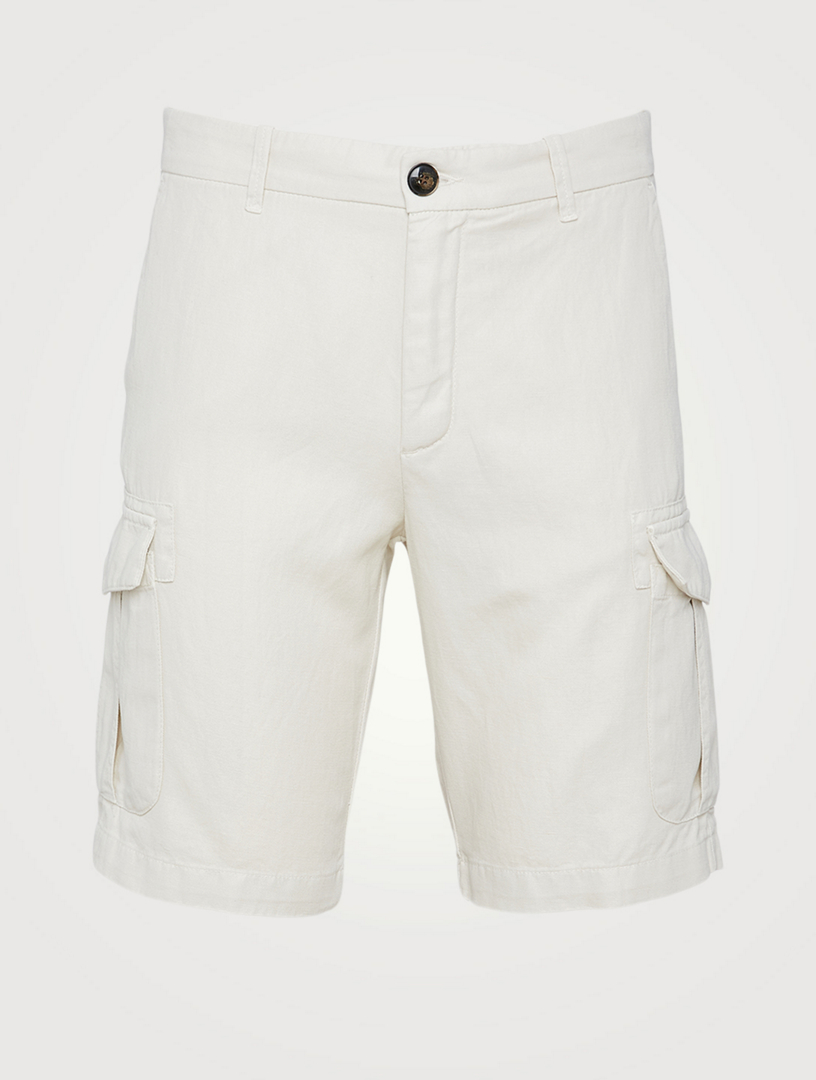 ELEVENTY Cotton And Linen Cargo Shorts Holt Renfrew Canada