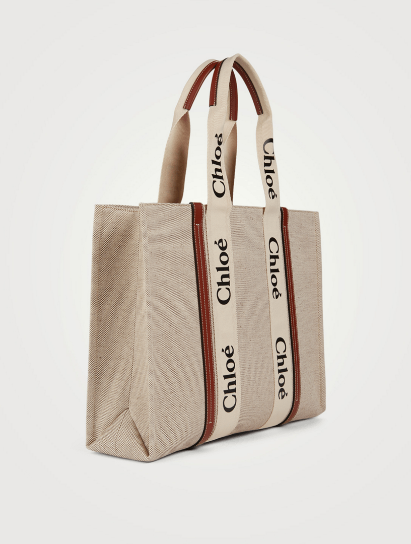 CHLOÉ Large Woody Canvas Tote Bag Holt Renfrew Canada