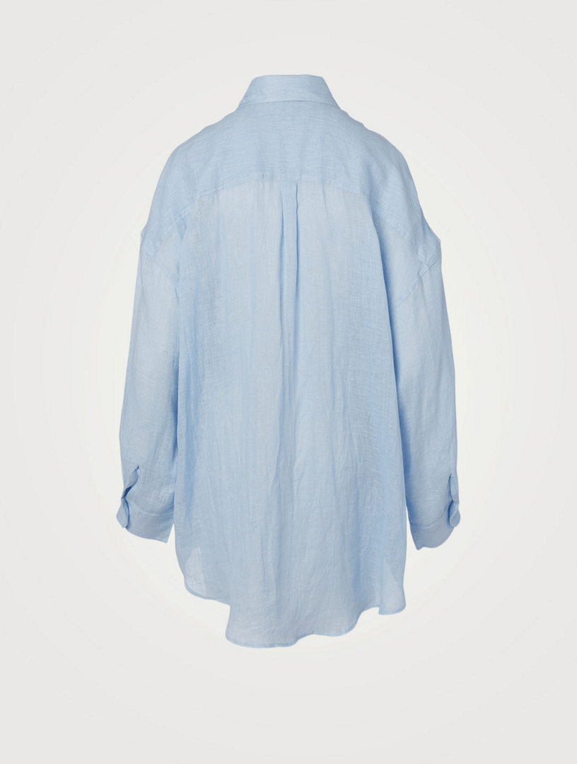 VITAMIN A Playa Linen Oversized Shirt Holt Renfrew Canada