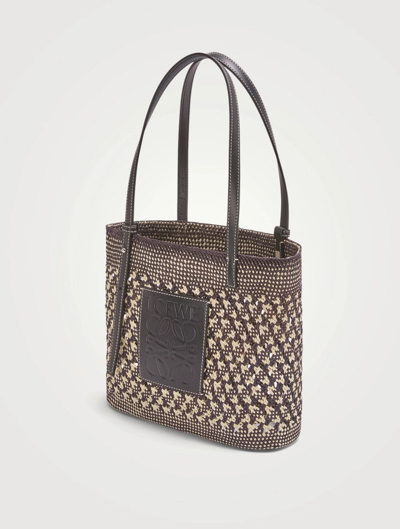LOEWE Paula's Small Straw And Leather Square Basket Bag