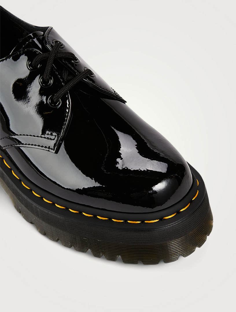DR. MARTENS 1461 Quad Patent Leather Platform Derby Shoes Holt