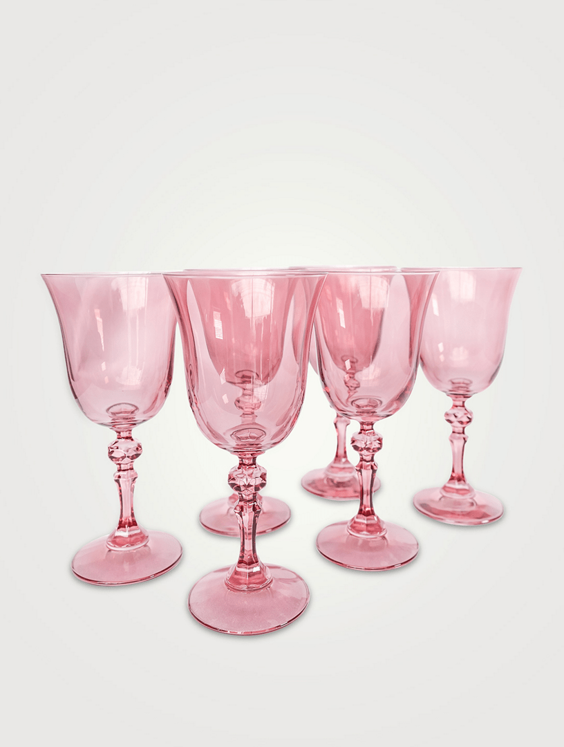 ESTELLE COLORED GLASS Regal Coloured Glass Goblets Set Of 6 Holt