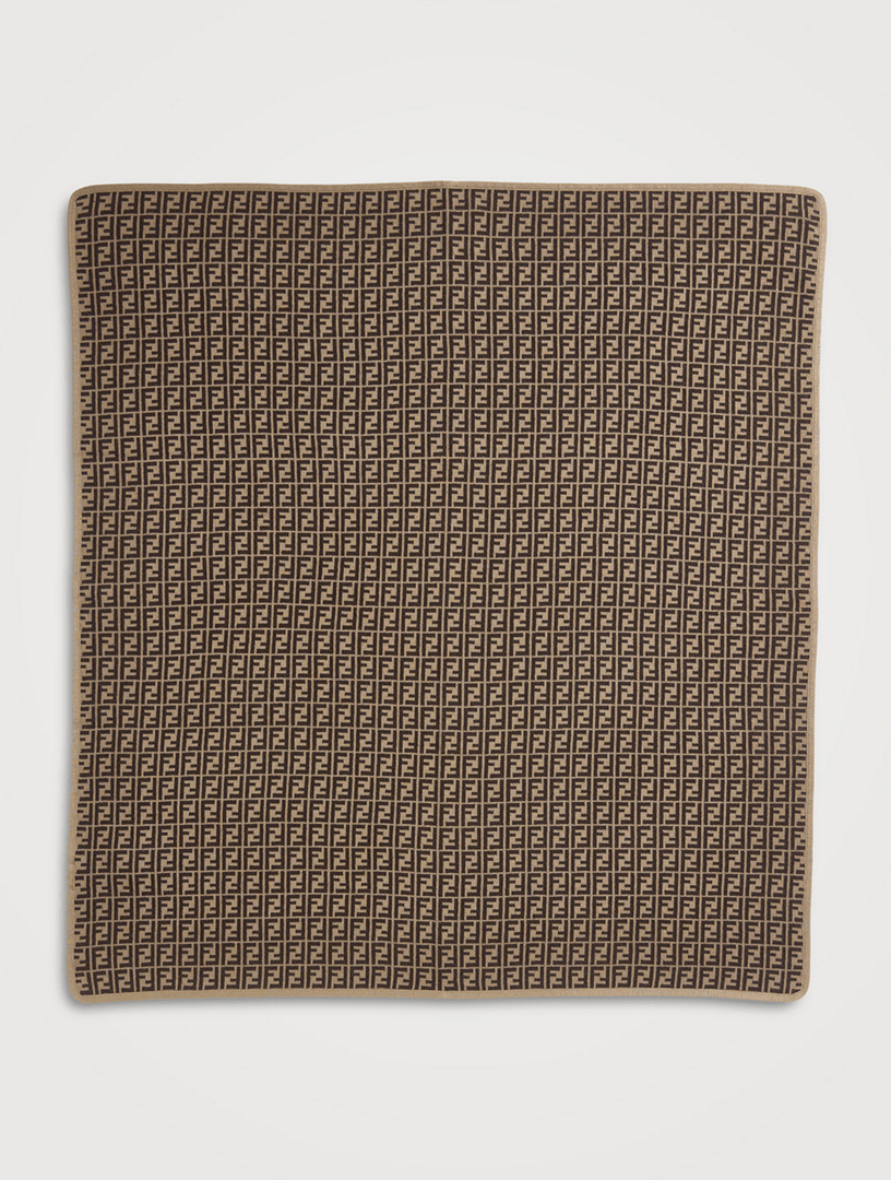 FENDI Knit Baby Blanket With FF Logo Holt Renfrew Canada