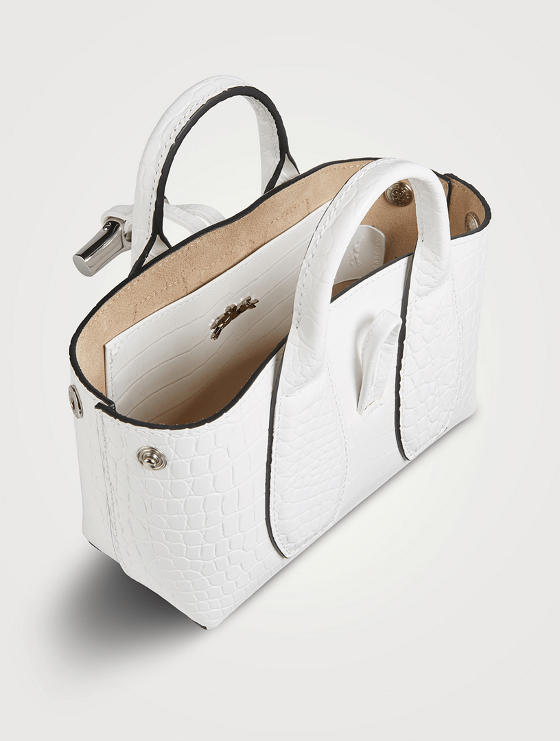 LONGCHAMP XS Roseau CrocEmbossed Leather Top Handle Bag Holt Renfrew