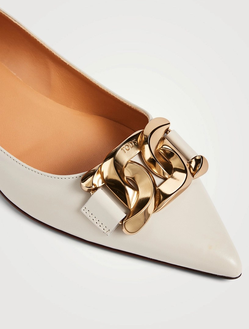 TOD'S Kate Chain Leather Ballet Flats Holt Renfrew Canada