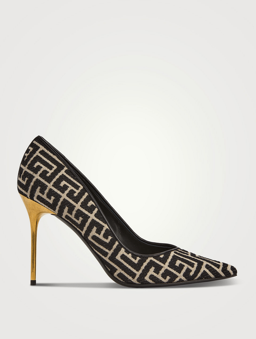 BALMAIN Ruby Canvas Pumps In Monogram Print Holt Renfrew Canada